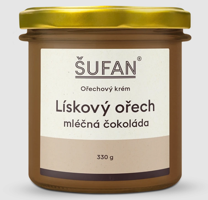 Lískooříškové máslo s mléčnou čokoládou 330g Šufan